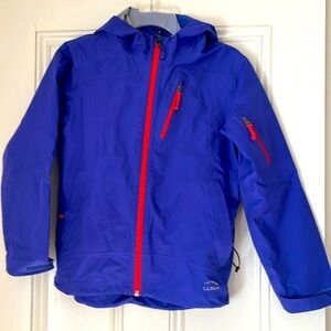 LL bean shell jacket with hood blue size medium